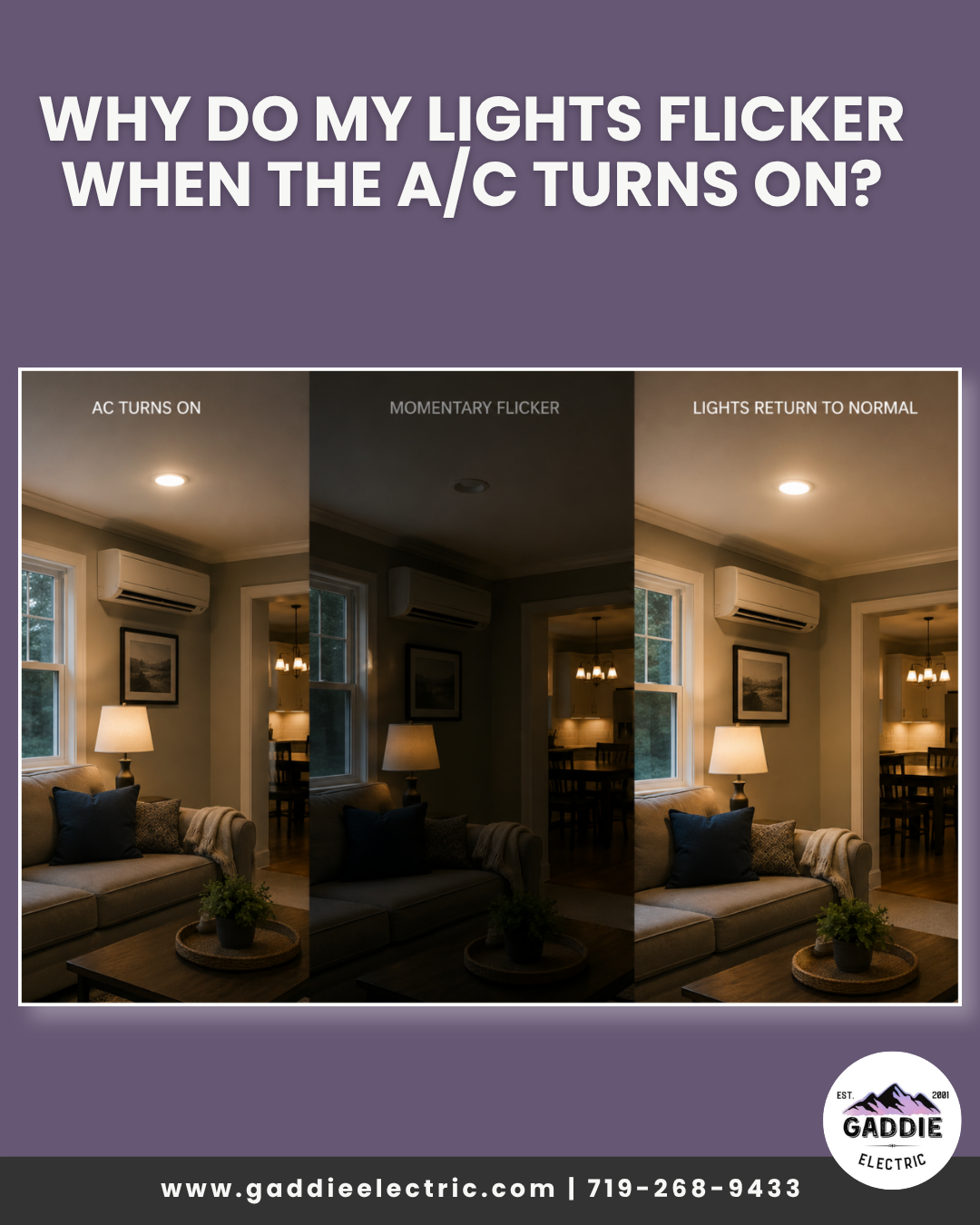 Why Do My Lights Flicker When the A/C Turns On? Why Do My Lights Flicker When the A/C Turns On?